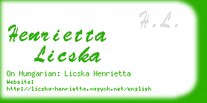 henrietta licska business card